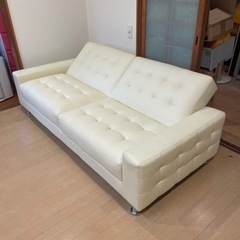 超美品‼️】オシャレ♪ 188cm幅3人掛けソファベッド リクライニング 