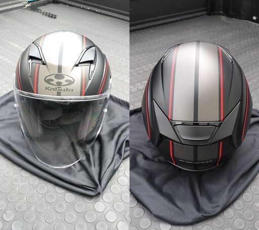 OGK KABUTO（カブト）　EXCEED（エクシード）　ジェットヘル　ジェッペル　Mサイズ　美品　2022年　ゴールドミラーシールド