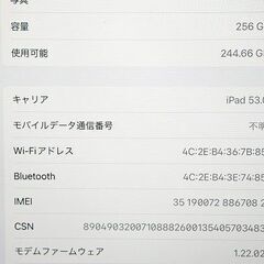 【苫小牧バナナ】美品☆SIMフリー Apple/アップル MNYE3J/A iPad Pro Wi-Fi+cellular 代4世代 11インチ 256GB 2022年秋 スペースグレイ 付属あり♪