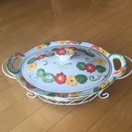 Temp-tations floral ceramic casserole キャセロール 耐熱皿