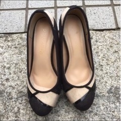 【used】スエード☆コントラスト☆クッション入り☆ハイヒール☆...