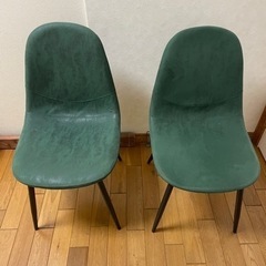 ダイニングチェア2脚　緑　おしゃれな椅子