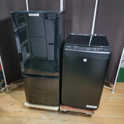 ‍♂️h050409売約済み‼️設置まで無料‼️人気のブラックペア✨三菱 × Panasonic 家電セット
