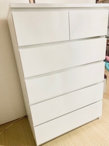 ☆美品 IKEA MALM 5段チェスト(引出6) 受渡4/2930 7225円