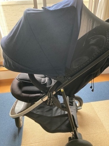 美品】アップリカ スムーヴ 三輪ベビーカーAB型☆未使用レインカバー