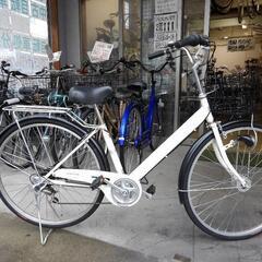 中古自転車２５０３　前後タイヤ新品！　２７インチ　６段ギヤ　LEDオートライト　キッキーと音がならない後輪ローラーブレーキ
錆びにくい部品：ハンドル・リム 中古自転車2503 前後タイヤ新品！ 27インチ 6段ギヤ LEDオート