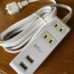 電源タップ2個+USB充電2ポート