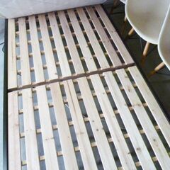 シングルベッド マットレス付き 幅100.5×奥行204×高さ65cm 木製フレーム 寝具 家具 ベット 苫小牧西店