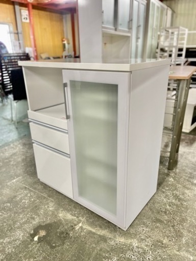 激安‼️ ニトリホワイトキッチンボード　ミニ食器棚　レンジ台幅90cm
