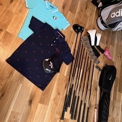 ゴルフセット　バッグ　練習用バッグ　ポロシャツ　サンバイザー