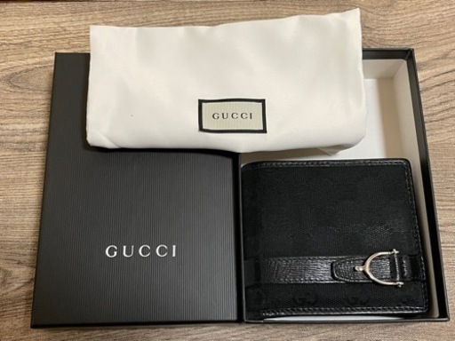 [美品/元箱\u0026保存袋付き] GUCCI グッチ 2つ折り財布/シリアル写真記載