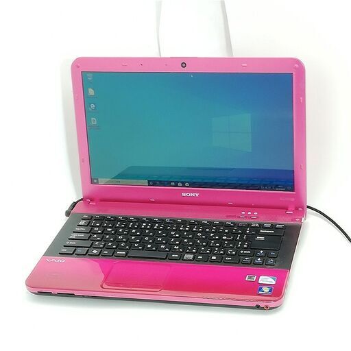 日本製 高速SSD 14型 ピンク ノートパソコン SONY VPCEA4AFJ 中古美品 Pentium 4GB DVD 無線 Bluetooth カメラ Windows10 Office
