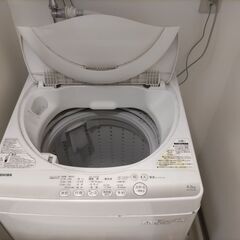 洗濯機譲ります　2015年製　東芝4.2kg　AW-4S2(W)