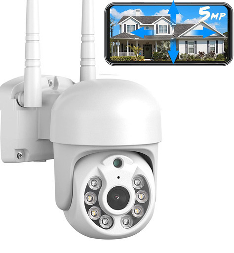 【2023最新 ・500万超高画素・WiFi・ PTZ】Staver 防犯カメラ ワイヤレス 屋外 5MP 人体検知 自動追尾 360°全方位 監視カメラ セットで追加でき 単体使用も可能 24時間常時録画 音光警報 スマホ/pc連動 パン355° チルト90° 無線wifi 双方向音声 遠隔監視 家族共有 sdカード 自動上書き IP66防水 日本語アプリ\u0026日本語取扱説明書PDF