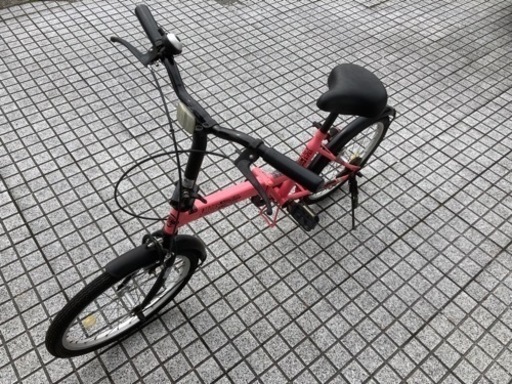 20インチ折りたたみ】変速なし チェーン新品❗️シンプル自転車 若林