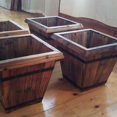 植木鉢　木製　4個セット