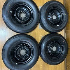 新車外し/TOYOTA/200系/ハイエース/2023年製/BRIDGESTONE/195/80R15/純正タイヤホイール/4本セット/キャップ付き！