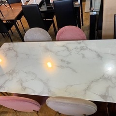 Francfranc フランフラン ダイニング５点セット　フェリシテ　大理石デザイン
