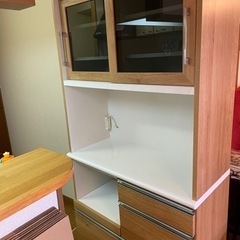 ロビン／90キッチンボード オーク 食器棚