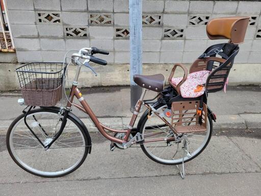 春です！チャイルドシート付自転車26インチ