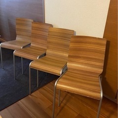 【ネット決済】イス/椅子4脚セット　木&スチール製