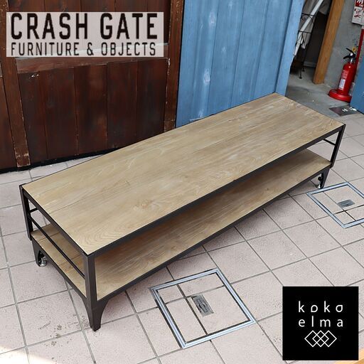 未使用品◆CRASH GATE(クラッシュゲート)のDIXIE(ディキシー)テレビボードです。ワイルドな木感が特徴のニレ古材と鉄を使ったローボード。インダストリアルな雰囲気はブルックリンスタイルに♪DC432
