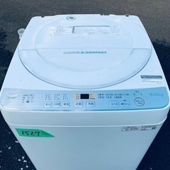 ✨2019年製✨1527番 シャープ✨電気洗濯機✨ES-GE6C-W‼️