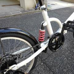 中古自転車2507 前後タイヤ新品！ 折り畳み 20インチ 6段ギヤ