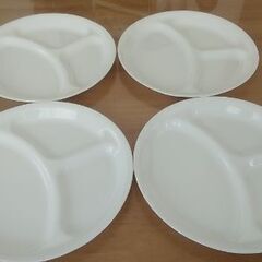 ■ワンプレート皿白（4枚）洗い物激減!(^^)!　便利です　｢陶...