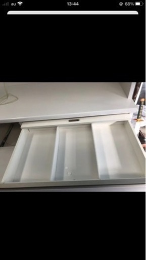 KEYUCA キッチンボード　食器棚　ホワイト　1部ソフトクローズ　程度良モイス