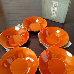 未使用　飛騨春慶・茶托 5客セット