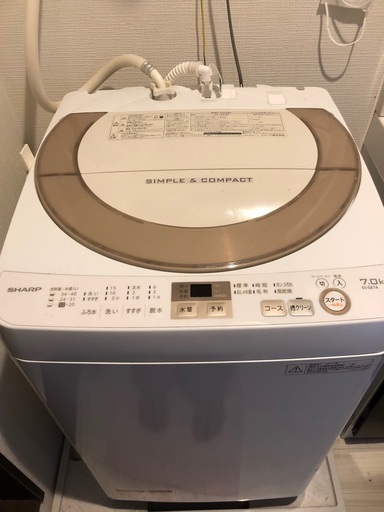【お譲り先決定済】洗濯機　7キロ　SHARP 引き取り限定