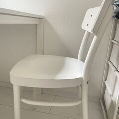 （白色）IKEA机1点＆椅子2点セット