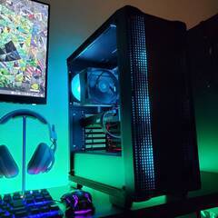 ゲーミングPC i7 GTX1070 メモリ32GB SSD Black×Mint キャッシュレス決済可
