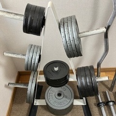 取引者決定　札幌帯広近隣　BODYMAKERトレーニング一式　90kgプレート台付