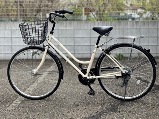 自転車　白　外装三段