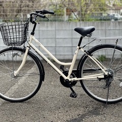 自転車　白　外装三段