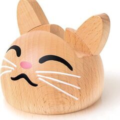 ☆Miakiss 愛らしい猫の木製スマホスタンド◆コンセントもす...