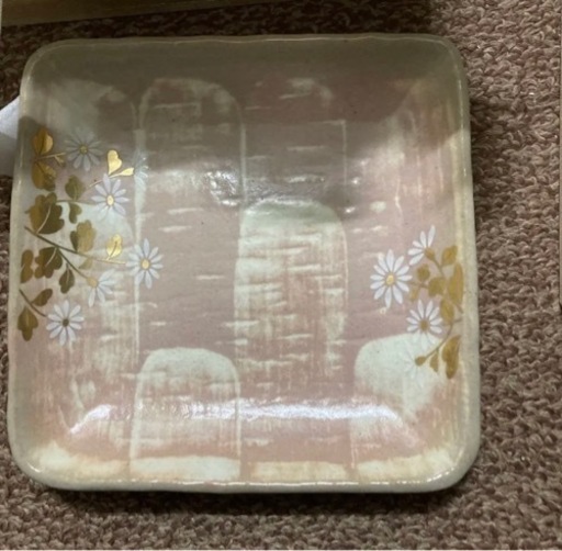 金彩草花　たち吉　5枚　角皿