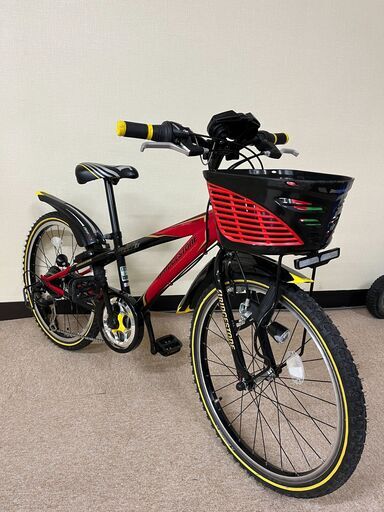 【北見市発】ブリヂストンクロスファイヤー ACTIVE SPORT GEAR ジュニア自転車 B5J40668 22インチ 7段ギア 黒赤 (E1521atswY)