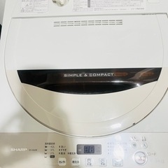 SHARP 洗濯機4.5kg ＋冷蔵庫　２点セット