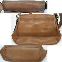 COACH コーチ レザー ショルダーバッグ キャメル ライトブラウン 9333