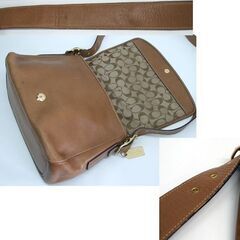 COACH コーチ レザー ショルダーバッグ キャメル ライトブラウン 9333