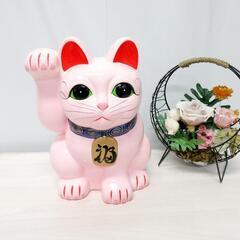 ☆T2525☆ まねき猫 貯金箱　ピンク