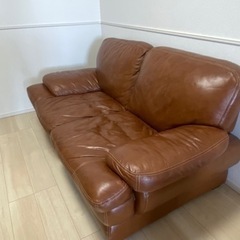 ブラウン　ソファー　2人掛けソファー