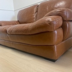 ブラウン　ソファー　2人掛けソファー