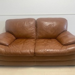 ブラウン　ソファー　2人掛けソファー