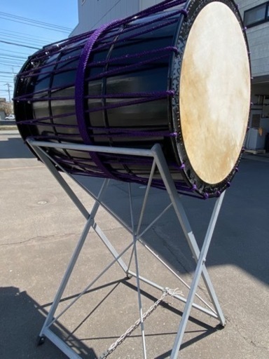 【中古品】3尺 桶胴太鼓（スチール製台付）