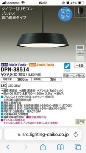 大光電機　LEDペンダントライト　新品未使用