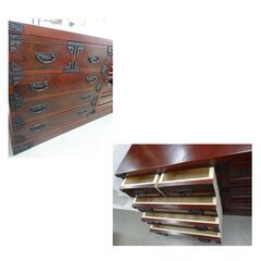 吉野民芸 収納家具 幅120㎝ 奥行45㎝ 高さ75.4㎝ チェスト タンス 4段片開き 引出し5杯 箪笥 たんす 西岡店